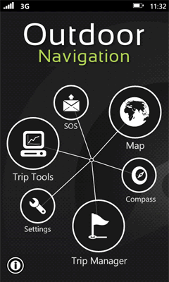 Outdoor WP7 navigace mapa