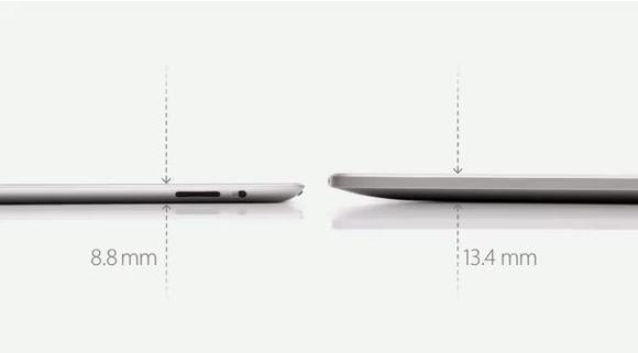 iPad 2 je o 30 % méně tlustý ve srování se svým předchůdcem