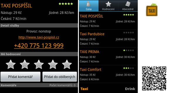 Taxikář Android aplikace