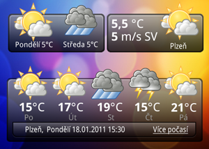Android aplikace Widget In-počasí – Praktický widget