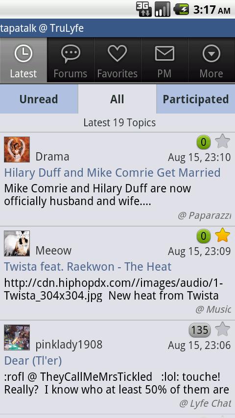 Android aplikace Tapatalk Forum App