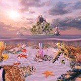 Android aplikace Ocean Aquarium 3D: Turtle Isle – Povedená tapeta želvího ostrova