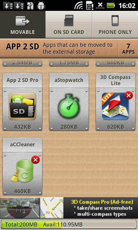 Android aplikace App 2 SD Free